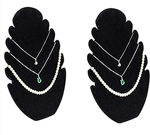 Loopunk 2 PCS Espositore per Collana in Velluto,Porta Collane Espositore da Negozio, portagioie, Porta Organizer per Gioielli Appendere Collane Espositore per Gioielli (Nero)