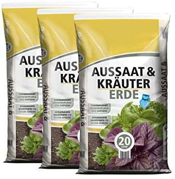 Aussaaterde torfreduziert 60 Liter (3 x 20 Liter) | Anzuchterde für Samen | optimale Versorgung durch perfekte Zusammensetzung | Pflanzerde für Blumen und Kräuter