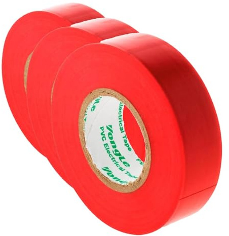 Zenitech Rouleau adhésif 19mm x 20m Rouge (Lot de 3)