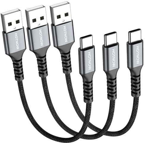 HOTNOW Cable USB C Corto 15cm 3 Piezas, 0.15m USB-C Cable de carga rápida Para Samsung Galaxy S10 S9 S8 Plus Note 9 8, Power Bank y otros dispositivos USB tipo C