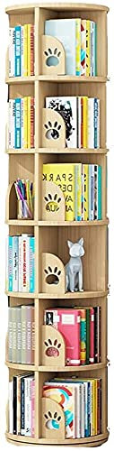 CoopO Hohes Eck-Bücherregal aus Holz, modernes, um 360° drehbares Aufbewahrungsregal, bodenstehende Regale mit offenem Design, Regal für Zuhause, Büro, Wohnzimmer (Holz 39 x 191 cm)