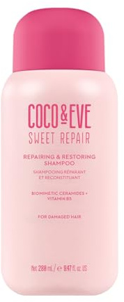 Coco & Eve Repairing & Restoring Shampoo für geschädigtes, coloriertes Haar – Mit biomimet. Ceramiden und Vitamin B5, repariert Haarbruch und Spliss, stärkt und befeuchtet. Für alle Haartypen (280 ml)