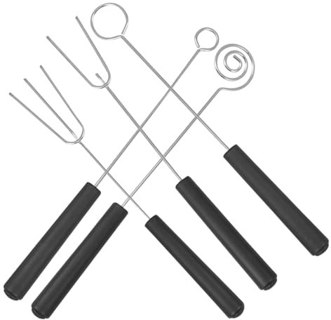 BCOATH Set 5 Pezzi Forchette Per Cioccolato in Acciaio 304, Gadget Da Cucina Per Barbecue e Dolci, Design Multifunzione Impugnatura Robusta Per Immersione Di Frutta, Noci e Caramelle