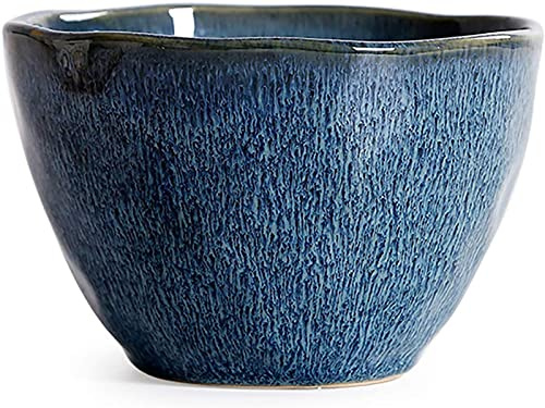 OQHAIR Fruteros Tazón de cerámica japonés, Ensaladera Grande Pintada a Mano, Tazón Aislado para Mezclar Ramen, Tazón de Fruta de gres Vintage, Vajilla de Cocina de Estilo japonés (Tamaño: