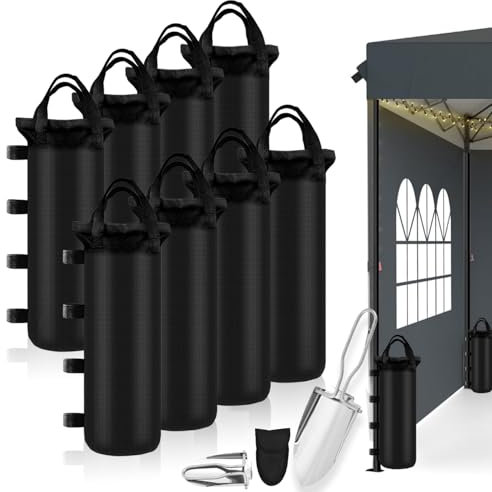 YUJUVI Gewichte für Pavillon 8 Stück Pavillon Sandsäcke Dick Gewichte mit Schaufel - 800D Oxford Stoff Beschwerung für Garten, Strand, Zelt