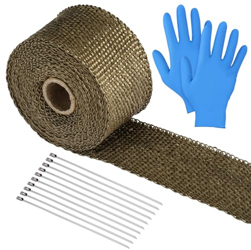 Hitzeschutzband für Auspuff 5M mit Kabelbinder