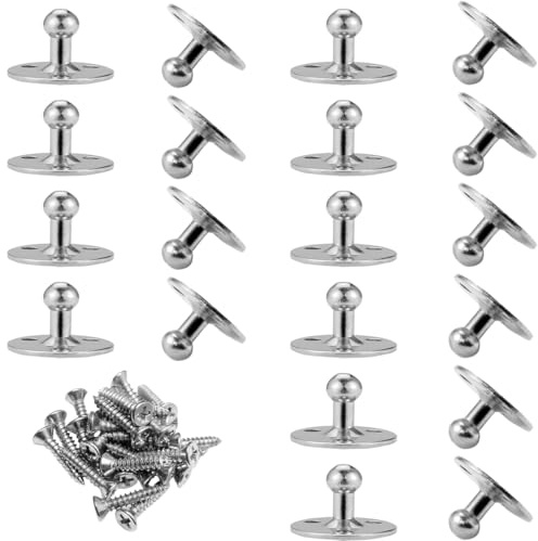 DIFLAX 20 Pezzi Staffe con perno a sfera con staffa a molla a gas con 60 viti Staffa di montaggio per Supporto di sollevamento Universale Accessorio per automobile Bagagliaio Barche Roulotte 29x18,4mm