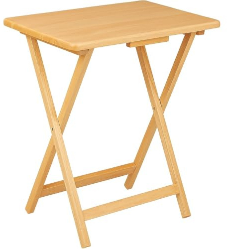Premium Wooden Folding Table | 66cm Height | Foldable Snack Table & Coffee Tray | Compact Side Table for Sofa | Durable & Lightweight Wood | Space-Saving Multipurpose Table for Home & Office Use (1)