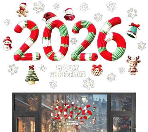Renchey Vinilos de Navidad para Ventana, Pegatinas Estáticas para Vidrio con Temática Navideña, Suministros de Fiesta para la Exhibición de Murales en Paredes, Puertas y Ventanas de