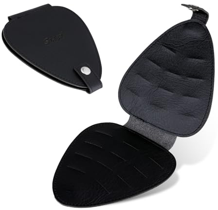 YBEATY Guitar Picks Holder Case Acoustic Picks Storage Pouch PU Leather Plectrums Organizer Bag for Acoustic Electric Guitar Players Bass Ukulele Music Lovers Case Only (No Picks)