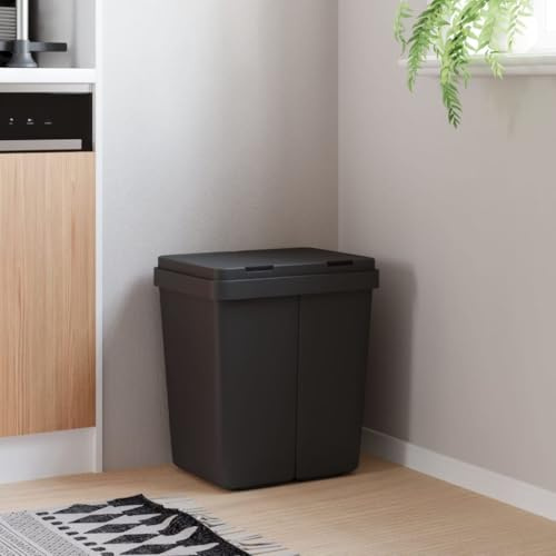 Genérico Cubo de Basura Doble Gris Antracita 2x25 L,Casa y jardín,Productos del hogar,Contenedores de residuos,Cubos de la Basura y papeleras,Antracita,2.7 KG,154982