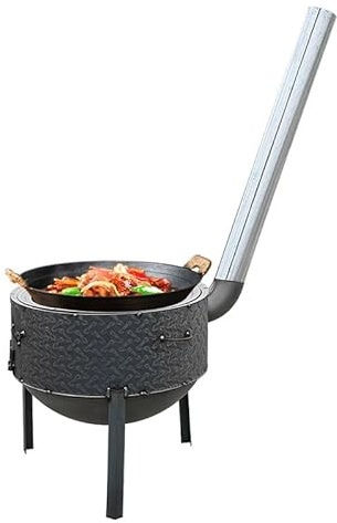 Poêle Bois Portable Camping Avec Poignée, Réchauds De Tente Avec Tuyau De Cheminée Pour Faire Bouillir L'eau, La Cuisson, Le Barbecue, Le Camp Extérieur