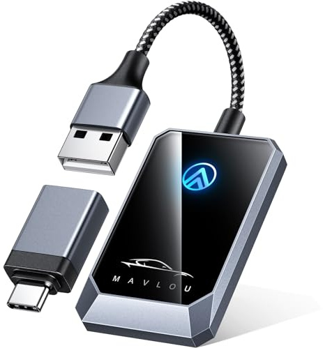 Mavlou Android Auto Wireless Adapter, Stabiler Schneller Wireless Android Auto Adapter, Neueste Wireless Android Auto Stick, Plug & Play, OTA Upgrade, für Android 11+ & Autos mit Wired Android Auto
