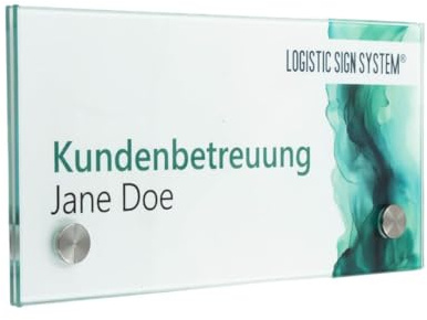Logistic Sign System Türschild Glas Vitrum B (200/100 mm B2)