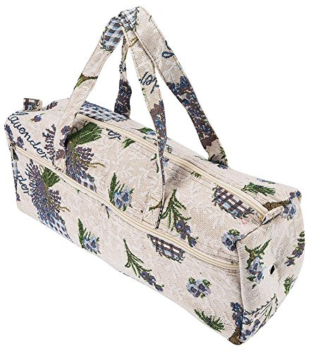 Large Fabric Knitting Needles Bag, Yarn Storage Tote Organizer for Knitting Tools, Accessories, and Household Use (Purple)