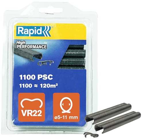 Rapid Zaun-Ringklammern VR22 anthrazit, 1.100 Stk. für Maschendrahtzaun | Für Ø 5–11 mm Drähte; kunststoffummantelt; anthrazit; 1.100 Stk.; kompatibel mit FP20 & FP222 Rapid Zaunzangen