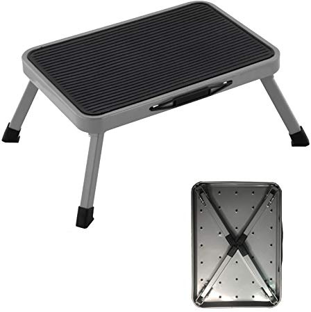 Klapptritt Klapphocker 1 Stufen Metall Tritthocker Trittleiter klappbar Camping Hocker Haushaltsstufe Bad Stufe Leiter