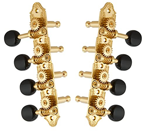 Grover 409FVGB Mandolin Machine Heads, Vintage 4 + 4, for F Style Mandolins - Gold