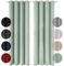 Blumtal Verdunklungsvorhänge 2er Set - Thermovorhang Hitzeschutz - Vorhang Blickdicht mit Ösen - Gardinenschals mit Schlaufen - Lärmschutzvorhang - Gardinen 160x132 cm - Blackout Curtain - Grün