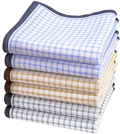 merrysquare - Bedruckte Taschentücher für Männer - Großformat 40cm x 40cm - 6 Stück - 100% Baumwolle (Joao)
