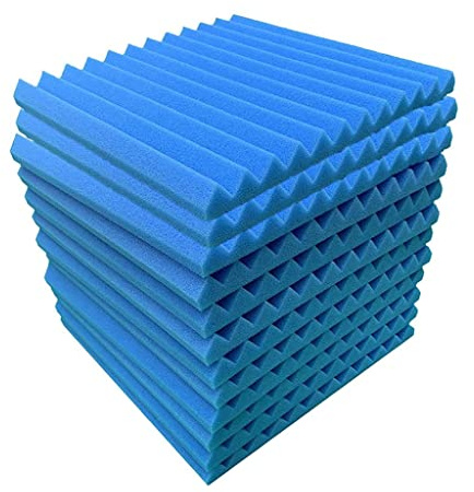 12x Akustikschaumstoff Selbstklebend Schaumstoffplatte, 30x30x2.5cm, Farbe zur Auswahl, Blau