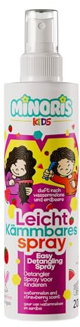 Minoris Kids Spraybalsam – Anti-Trassel, Fint & Känsligt Hår, Eko, Vegansk, Calendula & Panthenol, Mild Formula, Dermatologiskt Testad, Utan Sköljning, Daglig Användning – 200 ml | Skölj Ej Ur