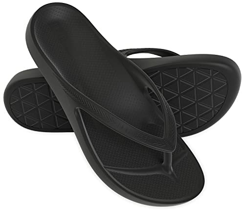 LightFeet Arch Support Flip Flops,Australische Podologen Designed FlipFlops für Frauen & Männer verhindern müde schmerzende Beine, Schwarz, 40 2/3 EU