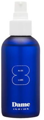 Dame Products Aloe Lube, Water Based Personal Lubricant for Women, Men & Couples, Organic Aloe Vera Lubricant for Privacy & Toys, Natural pH Balanced Water Based Lube, Condom & Adult Toy Safe, 4 Fl Oz