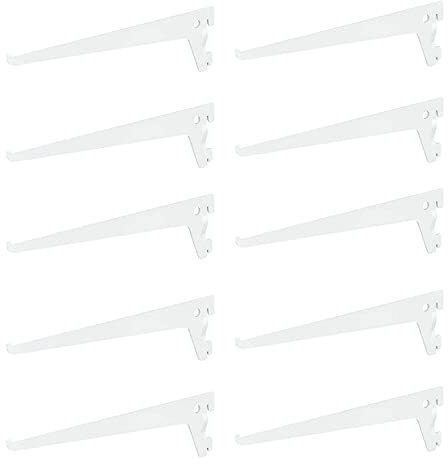 10 x siwitec Einlochträger 300 x 50 mm in Weiss, Regalhalter für ein Regalschienensystem