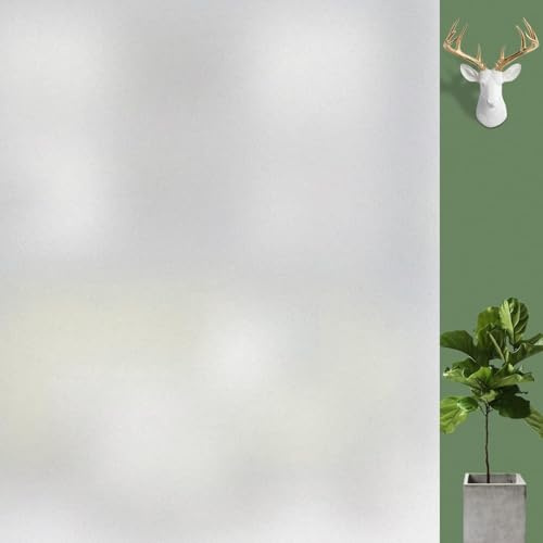DARUITE Fensterfolie Blickdicht Selbsthaftend Milchglasfolie Sichtschutzfolie Fenster Fensterfolien Sichtschutz Non Klebefolie Milchfolie Fenster Für Zuhause Badzimmer Büro Glas 60 x 300 cm
