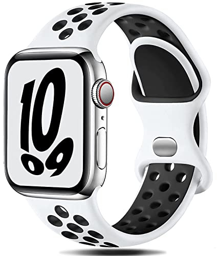 Gulemfy Sport Bracelet Compatible avec Apple Watch 44mm 42mm 45mm 49mm 38mm 40mm 41mm, Homme Femme Bracelet Silicone Respirant pour iWatch Series SE 8 7 6 5 4 3 2 1 Ultra