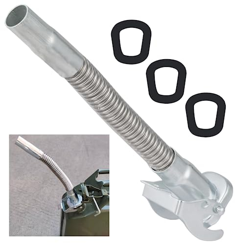 Sprout für Metall-Benzinkanister, auslaufsicherer Kraftstoffkanister-Ausgießer mit 3 Anti-Leck-Gummischeiben, Metalltank-Spross für 5/10/20L-Metall-Kraftstoffkanister