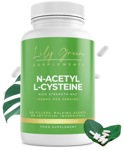 Lily Green N-Acetyl-L-Cysteine Supplement | 1200mg Per Serving | Pure NAC Liver Detox | High Strength N-Acetyl Cysteine | No Artificial Fillers | 90 Vegan Capsules | Made in UK