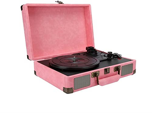 ROLTIN Giradischi con Altoparlanti Giradischi, Giradischi Portatile a 3 velocità, Supporta Giradischi per Valigia con Presa per Cuffie