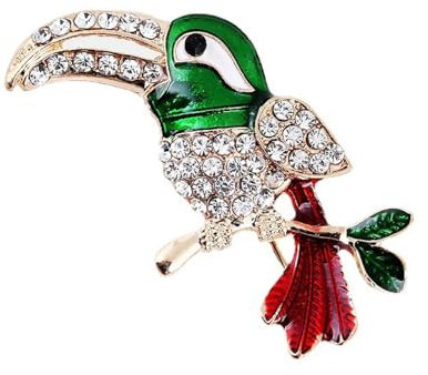 Tier Brosche Anstecknadel,Personalisierte Bemalte Ölemaille Strass Specht Korsage Cardigan Seidenschal Knopf,Frauen Männer Elegantes Kleid Accessoires Schmuck Boutonniere Corsage Für Hut Tasch