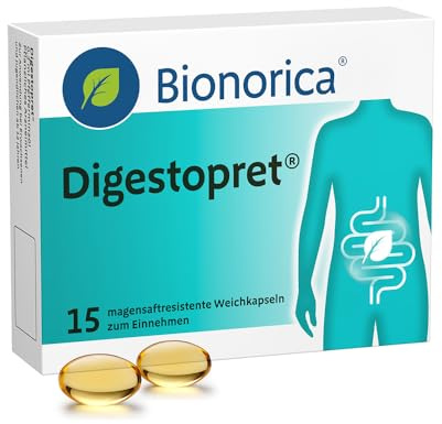 Digestopret, bei anhaltenden, wiederkehrenden Verdauungsbeschwerden wie Krämpfe, Schmerzen, Blähungen & Völlegefühl, magensaftresistente Weichkapseln, für Erwachsene & Jugendliche ab 12 Jahren, 15 St