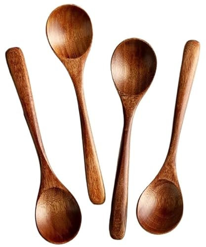 Couverts Fournitures de cuisine et de Bar 4 pièces, cuillère Simple en bois, réutilisable Couverts De Table