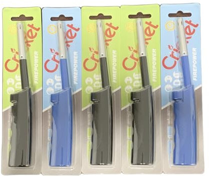 5 Pack Firepower Refillable Lighters - BBQ Kitchen Candle Gas Cooker Oven Stove Clicker Camping Lighter