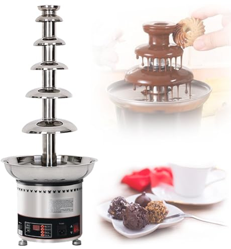 AINITAIFENG Máquina de Fuente de Chocolate de Gran Capacidad con Control de Temperatura: Cascada de Fondue Comercial Ideal para Equipos de Buffet para Fiestas, restaurantes y Bodas (6 Niveles)