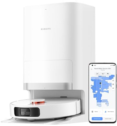 XIAOMI Robot Vacuum X20+ Robot Vacuum Cleaner with Wiping Function & All-in-One Station (6000Pa Suction Power; 140 Min Battery Life; Auto; Self-Cleaning, Emptying, Drying & Water Refill; App/Control)