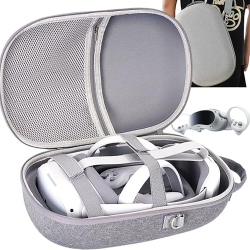 XUBX PICO 4 VR Tasche, Passender Schultergurt Für Einfaches Reisen, Hard Carrying Case for PICO 4 Accessories, Case for PICO 4 VR Headset, Carry Bag for VR Gaming Headset and Controllers