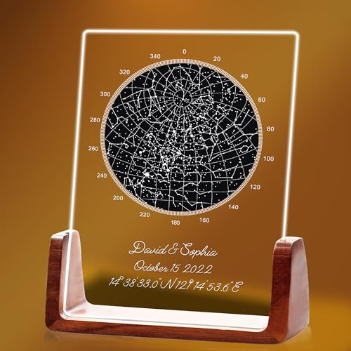 toyofmine Personalisierte Herz Karte Acrylplatte mit Stand, Unsere Erste Begegnung Karte