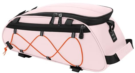 MOSISO Borsa Portabici con 2 Laterali Rimovibili,Borsa Termica Impermeabile per Bagagliaio Bici Termica Isolata per Sedile Posteriore Bici Tracolla per Bicicletta Sella Viaggio,Rosa