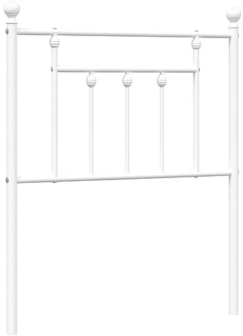 HETFTJN Bettkopfteil Wandkissen Wandschutz Bett Headboard - Kopfteil Metall Weiß 75 cm für Bett Jugendzimmer Schlafräume Gästezimmer
