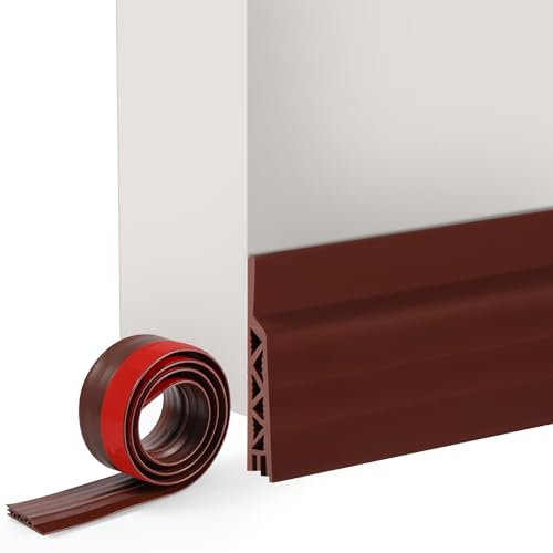 Vinabo Paraspifferi Porta,100 x 5cm Guarnizione Sottoporta in Gomma,Facile e Veloce da Installare,Isolante Termico Porte Ideale Anche per Protezione da Suoni,Freddo,Antipolvere e Anti (Marrone)