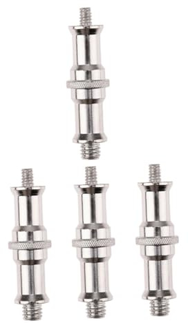 4pcs 1/4 to 3/8 Male Threaded Screw Adapter Iron Silver