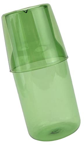 OFFSCH Bedienfreundliche Glas-wasserkaraffe Mit Becher Hitzebeständig Farbiger Glasbecher Haushaltsschlafzimmer Multifunktionaler Eleganter Behälter Für Tee Kaffee Wasser