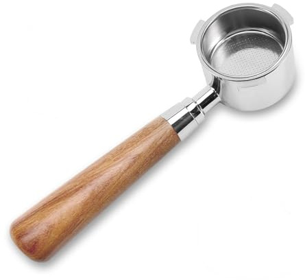 Portafiltro Sin Fondo 51mm,3 Ear Portafiltro, Con Cesta De Filtro Para Espresso Y Mango De Madera áCida Roja, Accesorios Cafe Para Delonghi EC680 EC685 Cafetera
