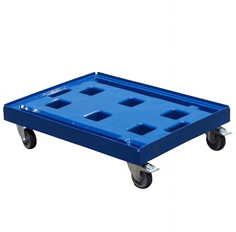 Gigant Transportroller in Blau für Kisten 80 x 60 cm - 400 kg Traglast mit 2 Bremsen
