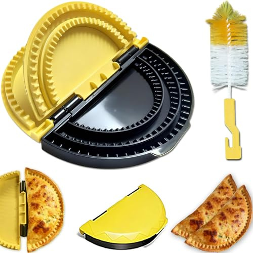 Tortilla Sealer, 3-in-1 Upgraded Quesadilla Maker with 6, 8, and 10 Fully Removable Presses, a Dish Brush, Adjustable & Detachable Crimper for Burritos, Tacos, Dumplings, Calzones, and Sandwiches.